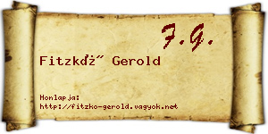 Fitzkó Gerold névjegykártya